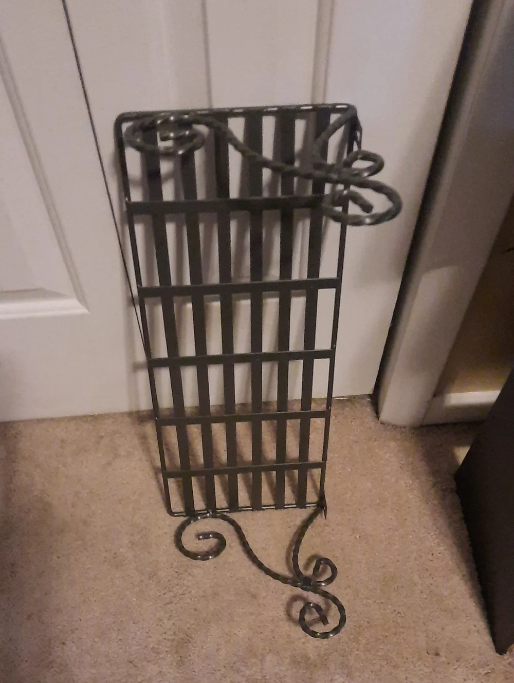 Wrought Iron Decorative Vertical Wine Rack in Black
